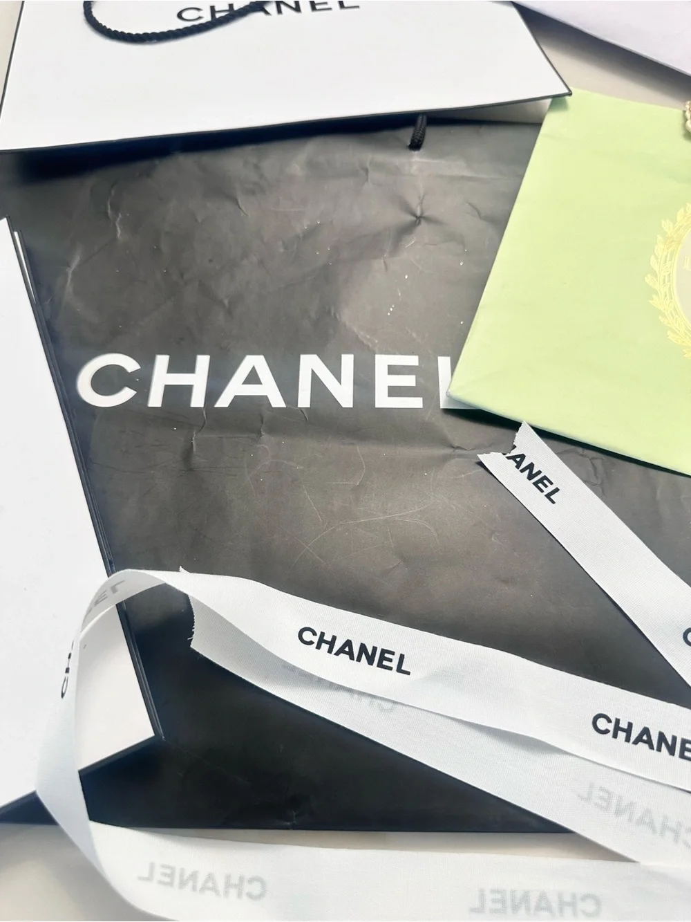 Luxury shopping bag Laduree, Chanel, MFK Kurdjian shopping bag
